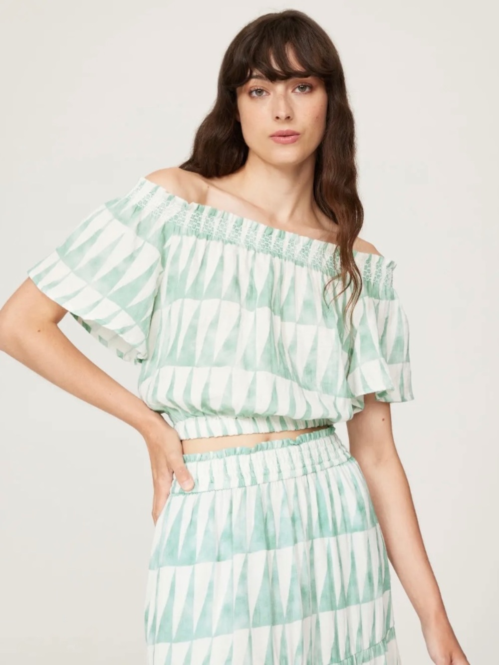 Marine Layer Nora Cropper Off Shoulder Top XL